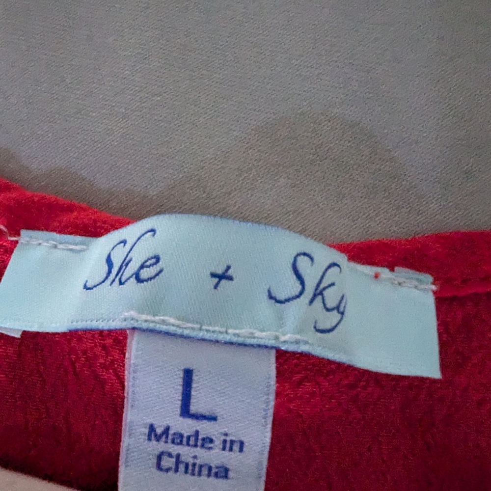 Red Cold Shoulder Top - Picture 3 of 4